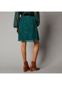 Blancheporte Krátká plisovaná sukně z voálu zelená/zlatá 46/48