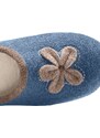 Blancheporte Pantofle s aplikací květiny, vysoce pohodlné modrá indigo 36