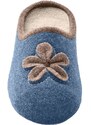 Blancheporte Pantofle s aplikací květiny, vysoce pohodlné modrá indigo 36