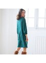 Blancheporte Rovné jednobarevné šaty se 7/8 rukávy zelená 58