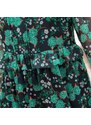 Blancheporte Volánové šaty s potiskem černá/zelená 36