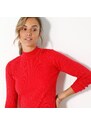 Blancheporte Žebrovaný pulovr se stojáčkem červená 34/36