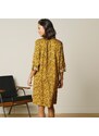 Blancheporte Rovné šaty s potiskem minimalistického vzoru šafránová 52