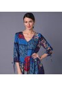 Blancheporte Dlouhé šaty v patchwork designu modrá/červená 58