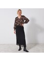 Blancheporte Jednobarevná plisovaná sukně z recyklovaného polyesteru (1), pro vysokou postavu černá 40