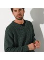Blancheporte Irský pulovr s výstřihem do "V" khaki melír 87/96 (M)