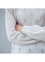 Blancheporte Ažurový pulovr s dlouhými rukávy béžová 52