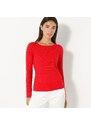 Blancheporte Žebrovaný pulovr s kulatým výstřihem červená 34/36