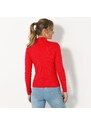 Blancheporte Žebrovaný pulovr se stojáčkem červená 52