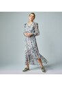 Blancheporte Dlouhé asymetrické šaty s potiskem khaki/přírodní 38
