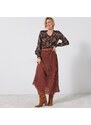 Blancheporte Jednobarevná plisovaná sukně z recyklovaného polyesteru (1), pro vysokou postavu karamelová 36