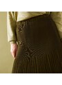 Blancheporte Jednobarevná plisovaná sukně z recyklovaného polyesteru (1), pro vysokou postavu khaki 42