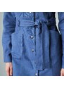 Blancheporte Košilové safari šaty s patentovou légou modrá džínová 38