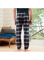 Blancheporte Pyžamové kalhoty s pružným pasem, z kostkovaného flanelu nám. modrá 68/70