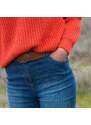 Blancheporte Volný pulovr s výstřihem do "V" mohérový na dotek oranžová 42/44