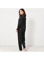 Blancheporte Saténové pyžamo s kostýmkovým límcem černá 50