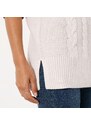Blancheporte Tunikový pulovr s copánkvým vzorem a krátkými rukávy růžovo béžová 38/40