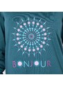 Blancheporte Dlouhá noční košile s dlouhými rukávy a potiskem "bonjour"* zelená jedlová 56