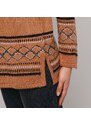 Blancheporte Tunikový pulovr se žakárovým vzorem oříšková 52
