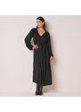 Blancheporte Jednobarevné rozšířené šaty, satén černá 36