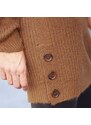 Blancheporte Tunikový pulovr s knoflíky, mohérový na dotek karamelová 34/36