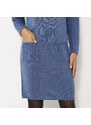 Blancheporte Pulovrové šaty s copánkovým vzorem modrošedá 42/44