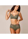 Blancheporte Podprsenka z mikrovlákna a krajky „Rima“ zn. Confidence Lingerie, bez kostic khaki, koš.D 80D