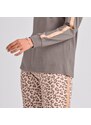 Blancheporte Pyžamo s třpytivými pruhy, leopardí vzor růžová/hnědošedá 50