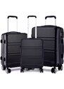 Konofactory Černá sada luxusních kufrů s TSA zámkem "Travelmania" - vel. M, L, XL