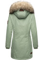 Dámská zimní bunda s kapucí a kožíškem Cristal Navahoo - SMOKEY MINT