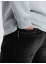 Ombre Clothing Pánské mramorované kalhoty JOGGER s odřením - černé V2 OM-PADJ-0153