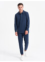 Ombre Men's tracksuit set sweatshirt with polo collar + pants