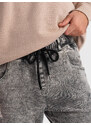 Ombre Clothing Pánské mramorované kalhoty JOGGER s odřením - šedé V3 OM-PADJ-0153