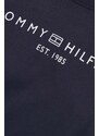 Bavlněné šaty Tommy Hilfiger tmavomodrá barva, mini