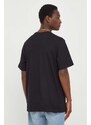 Bavlněné tričko MSGM černá barva, s potiskem
