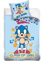 Carbotex Souprava ložního povlečení Ježek Sonic - retro motív Class of 1991 - 100% bavlna - 70 x 90 cm + 140 x 200 cm