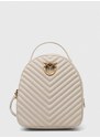Kožený batoh Pinko dámský, bílá barva, malý, s aplikací, 102530.A1J2