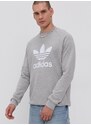 Bavlněná mikina adidas Originals H06650 pánská, šedá barva, melanžová, H06650-MGREYH/WHT