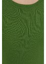 Bavlněný svetr United Colors of Benetton zelená barva, lehký