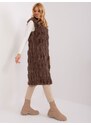 Dlouhá kožešinová vesta Wool Fashion Italia hnědá