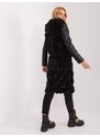Dlouhá kožešinová vesta Wool Fashion Italia černá