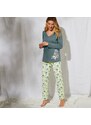 Blancheporte Pyžamové kalhoty s potiskem "okvětních lístků" potisk zelená 46/48