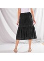 Blancheporte Krajková midi sukně s macramé černá 52