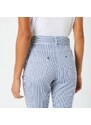 Blancheporte Rovné pruhované kalhoty, pro malou postavu modrá/bílá 40