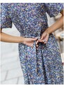 Blancheporte Rozšířené šaty na knoflíky s potiskem lila/modrá 36