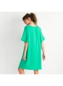 Blancheporte Rovné jednobarevné šaty se strukturou zelená 34/36