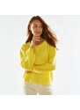Blancheporte Jednobarevný pulovr s lodičkovým výstřihem a dlouhými rukávy žlutá 42/44