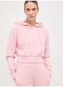 Mikina Guess dámská, růžová barva, s kapucí, vzorovaná, V4RQ14 KC2W0