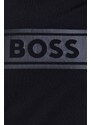 Bavlněná mikina BOSS černá barva, s kapucí, s potiskem, 50510642