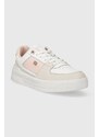 Kožené sneakers boty Tommy Hilfiger ESSENTIAL BASKET SNEAKER růžová barva, FW0FW07684